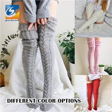 Женские высокие толстые носки до бедра